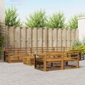 Outdoor-Sofagarnitur 9 pcs Natur Massivholz Akazie