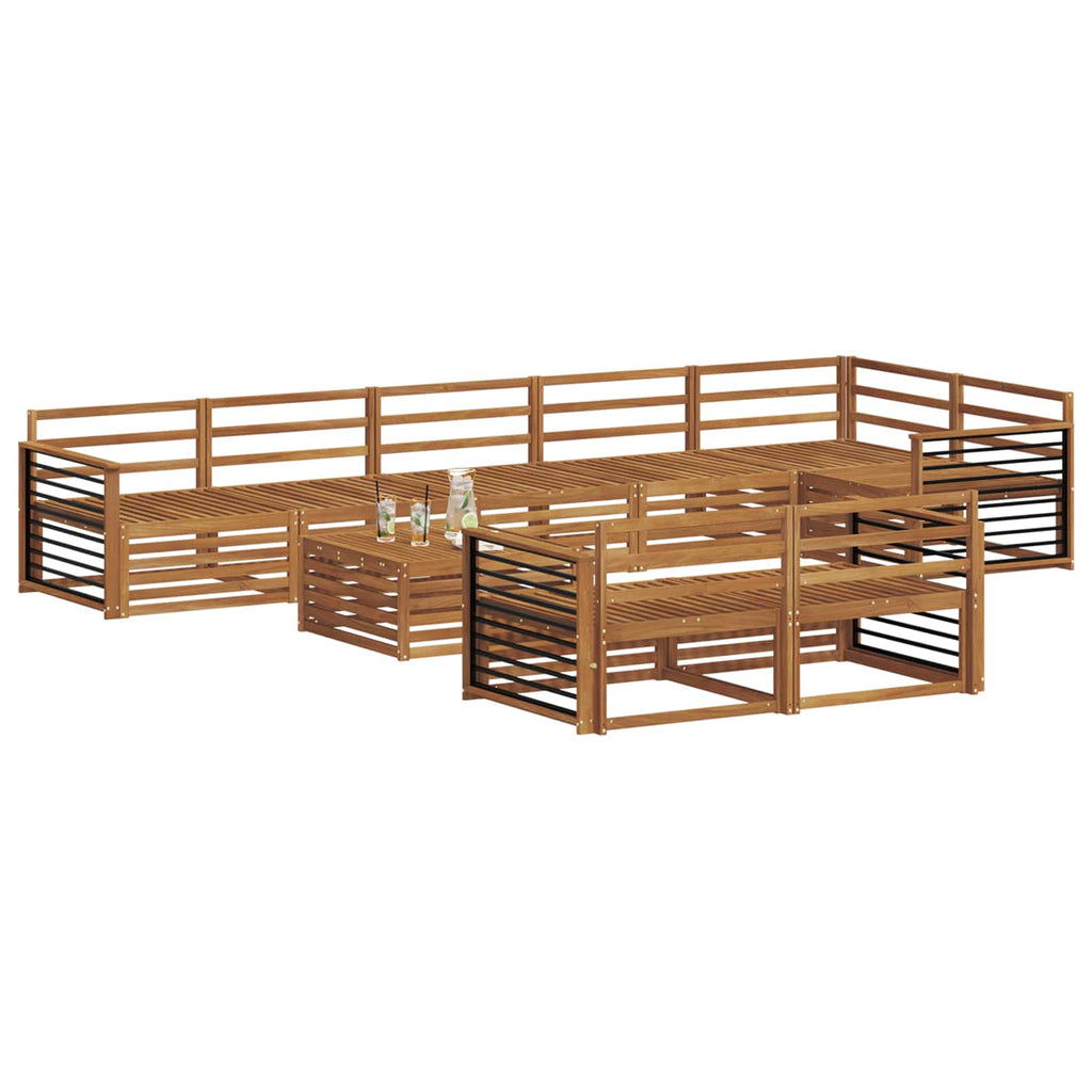 Outdoor-Sofagarnitur 9 pcs Natur Massivholz Akazie