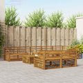 Outdoor-Sofagarnitur 9 pcs Natur Massivholz Akazie