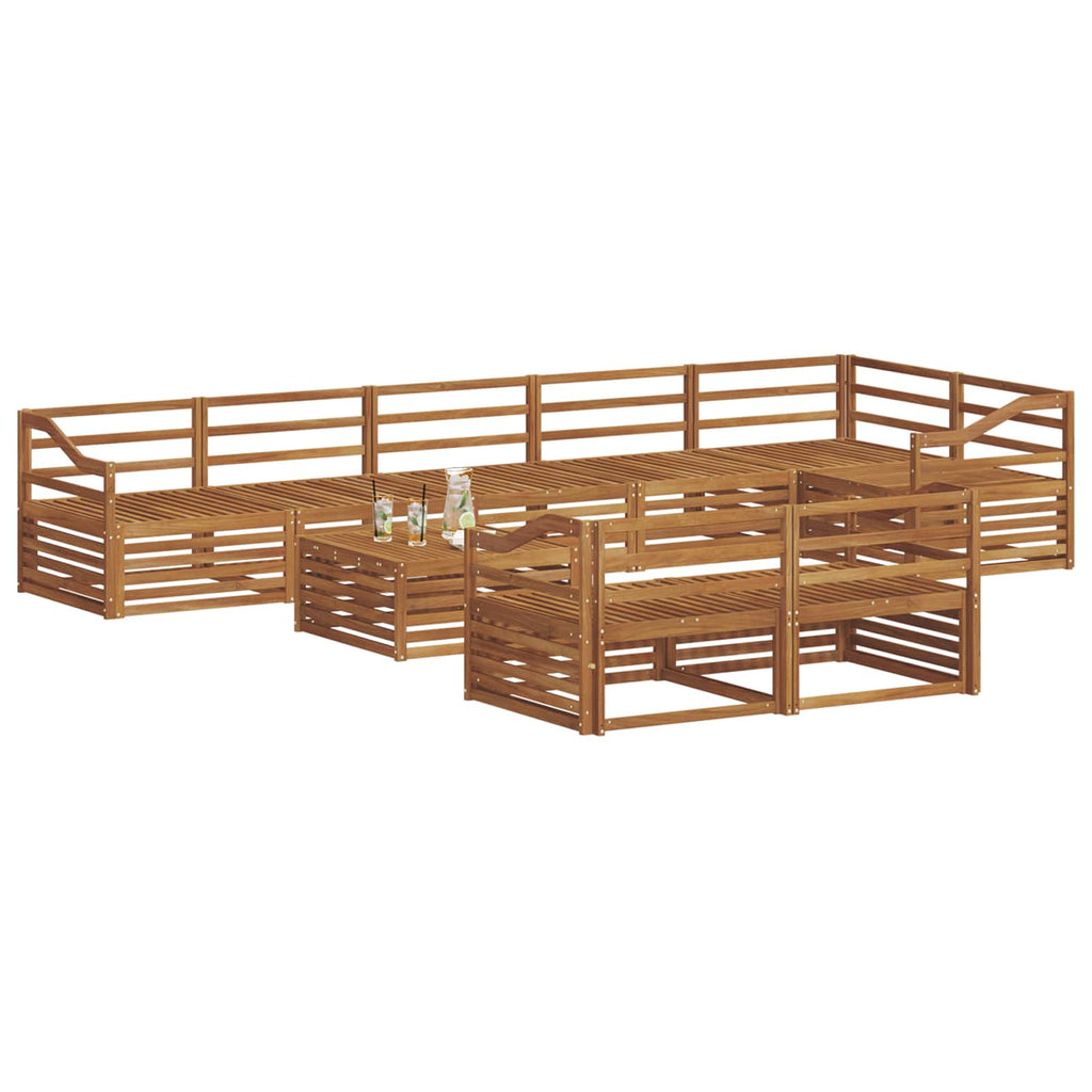 Outdoor-Sofagarnitur 9 pcs Natur Massivholz Akazie