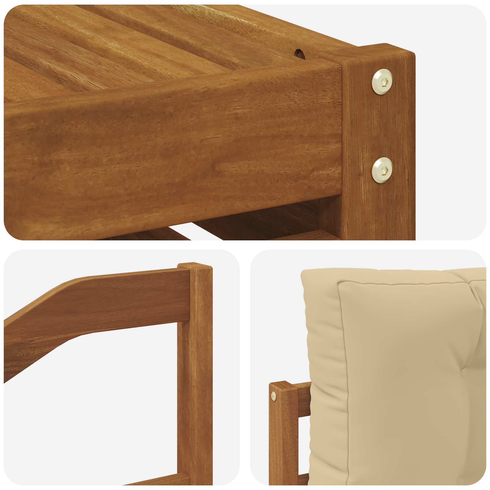 Outdoor-Sofagarnitur mit Kissen 9 pcs Natur und Beige