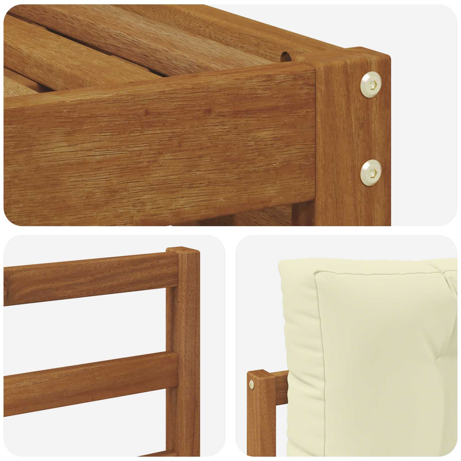 Outdoor-Sofagarnitur mit Kissen 6 pcs Natur und Creme