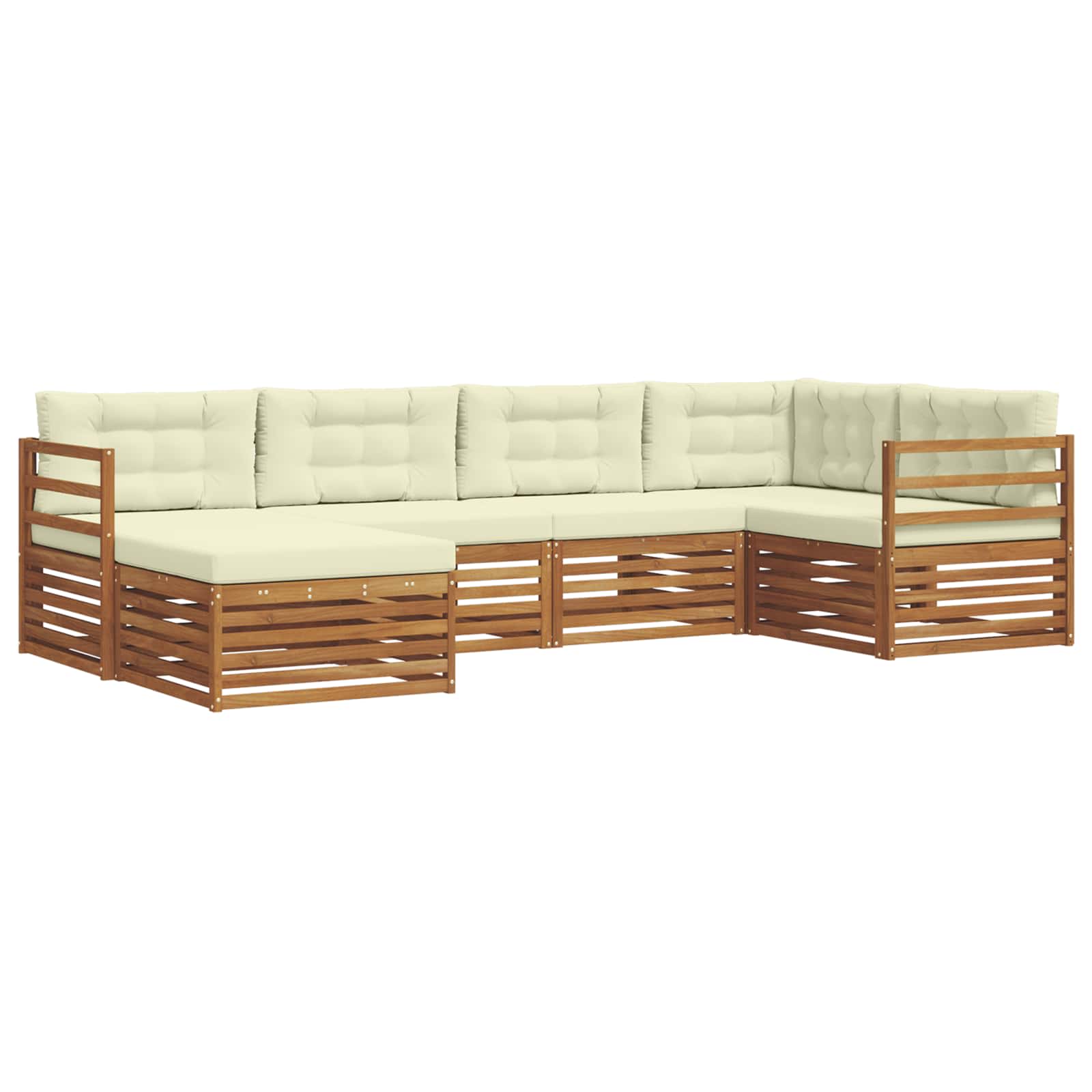 Outdoor-Sofagarnitur mit Kissen 6 pcs Natur und Creme