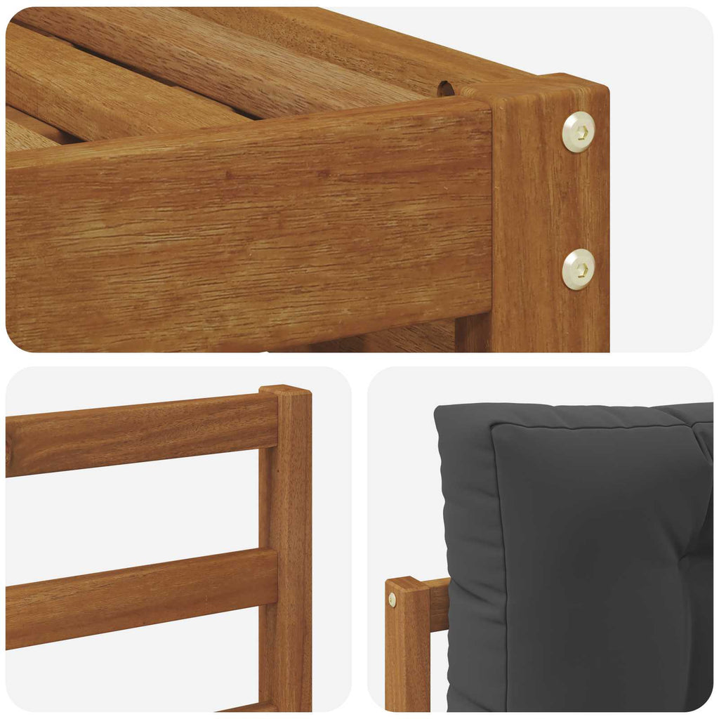 Outdoor-Sofagarnitur mit Kissen 6 pcs Natur und Anthrazit