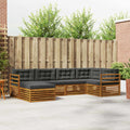 Outdoor-Sofagarnitur mit Kissen 6 pcs Natur und Anthrazit