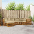 Outdoor-Sofagarnitur mit Kissen 6 pcs Natur und Beige