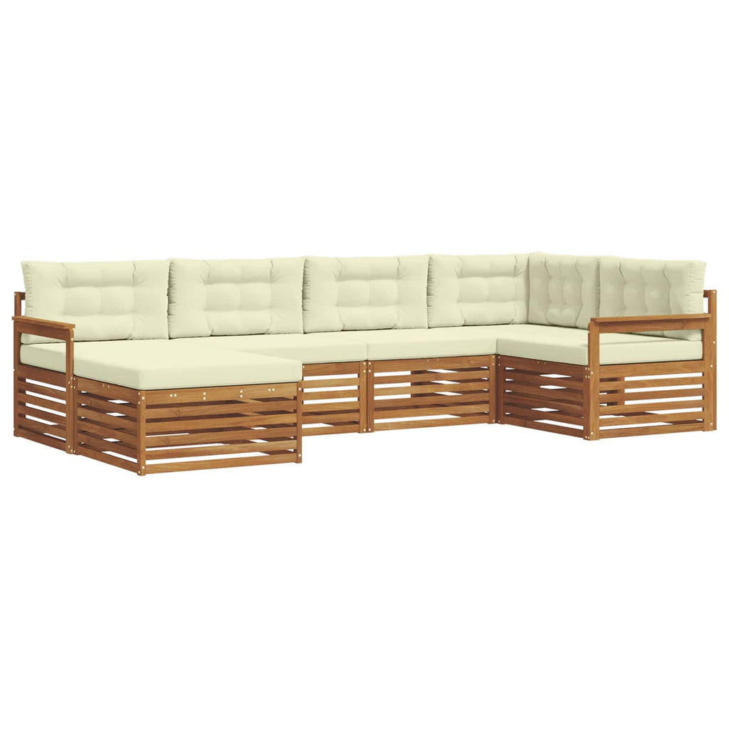 Outdoor-Sofagarnitur mit Kissen 6 pcs Natur und Creme
