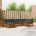 Outdoor-Sofagarnitur mit Kissen 6 pcs Natur und Anthrazit