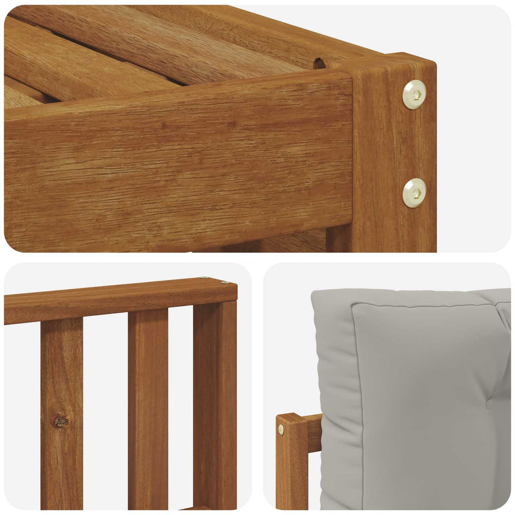 Outdoor-Sofagarnitur mit Kissen 6 pcs Natürlich und Hellgrau