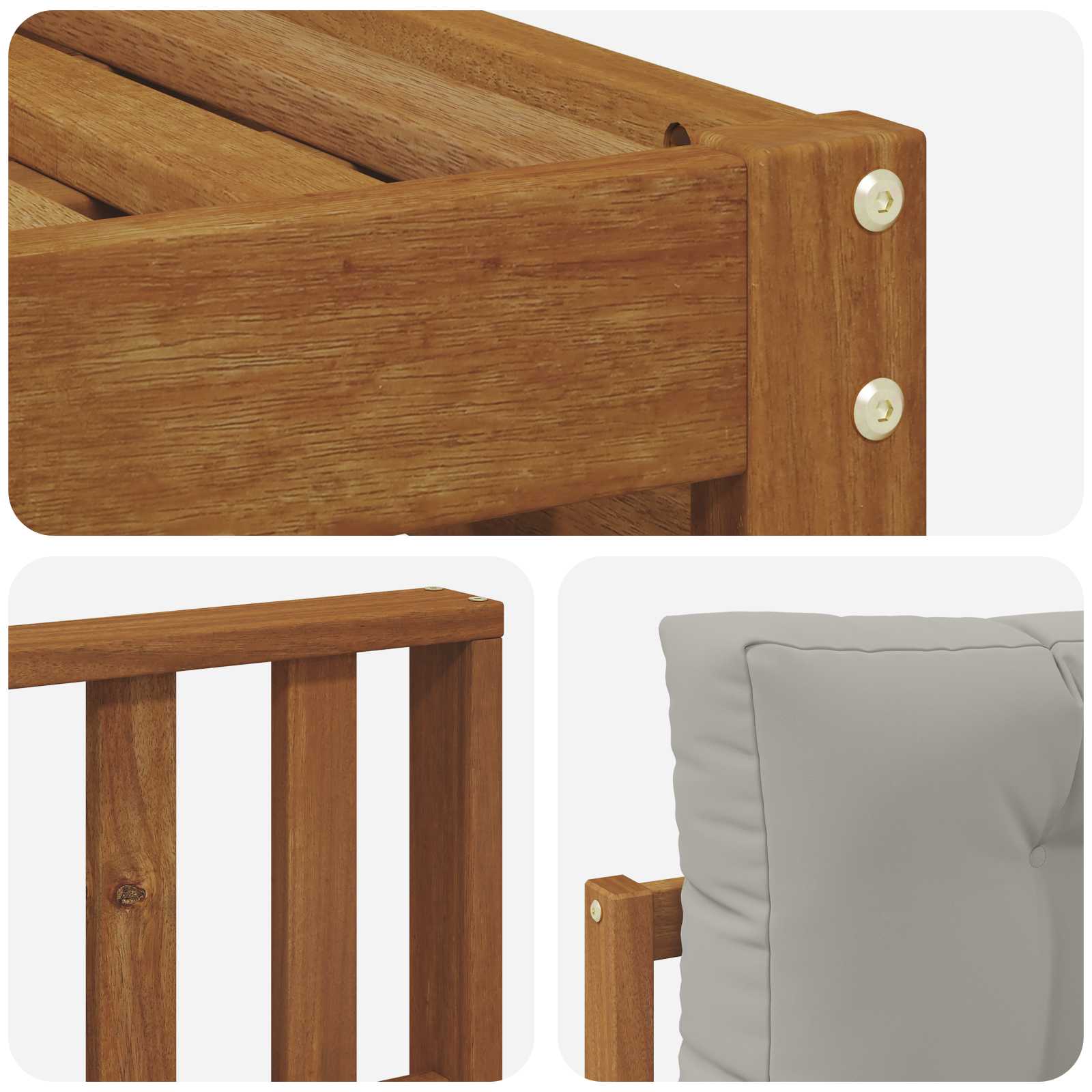 Outdoor-Sofagarnitur mit Kissen 6 pcs Natürlich und Hellgrau