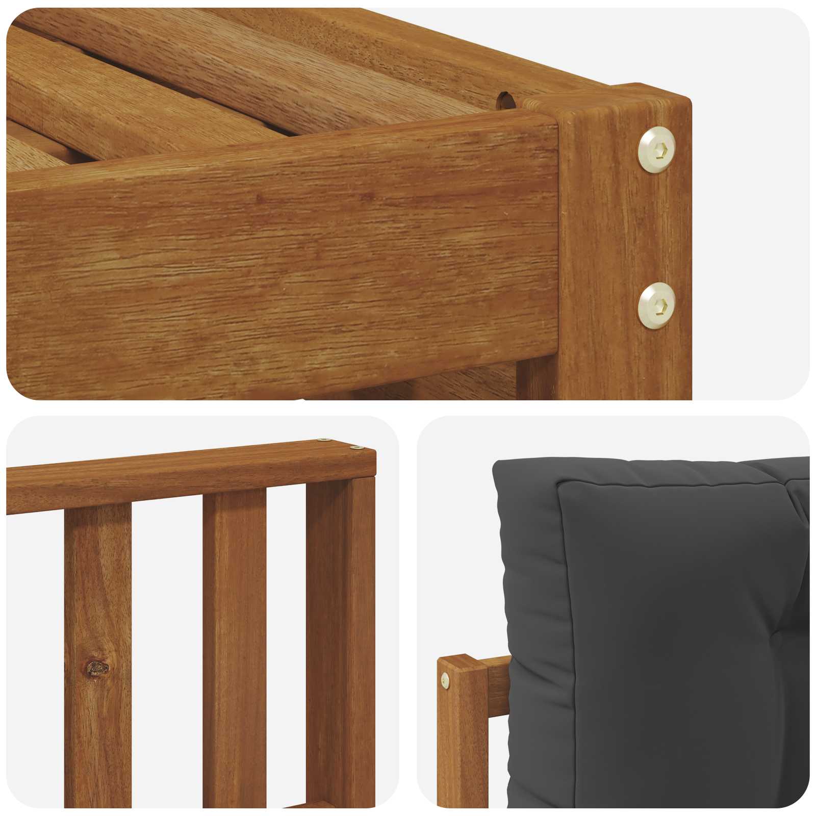 Outdoor-Sofagarnitur mit Kissen 6 pcs Natur und Anthrazit