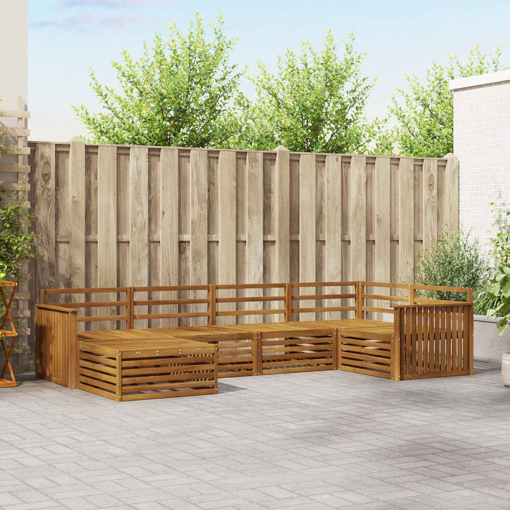 Outdoor-Sofagarnitur 6 pcs Natur Massivholz Akazie