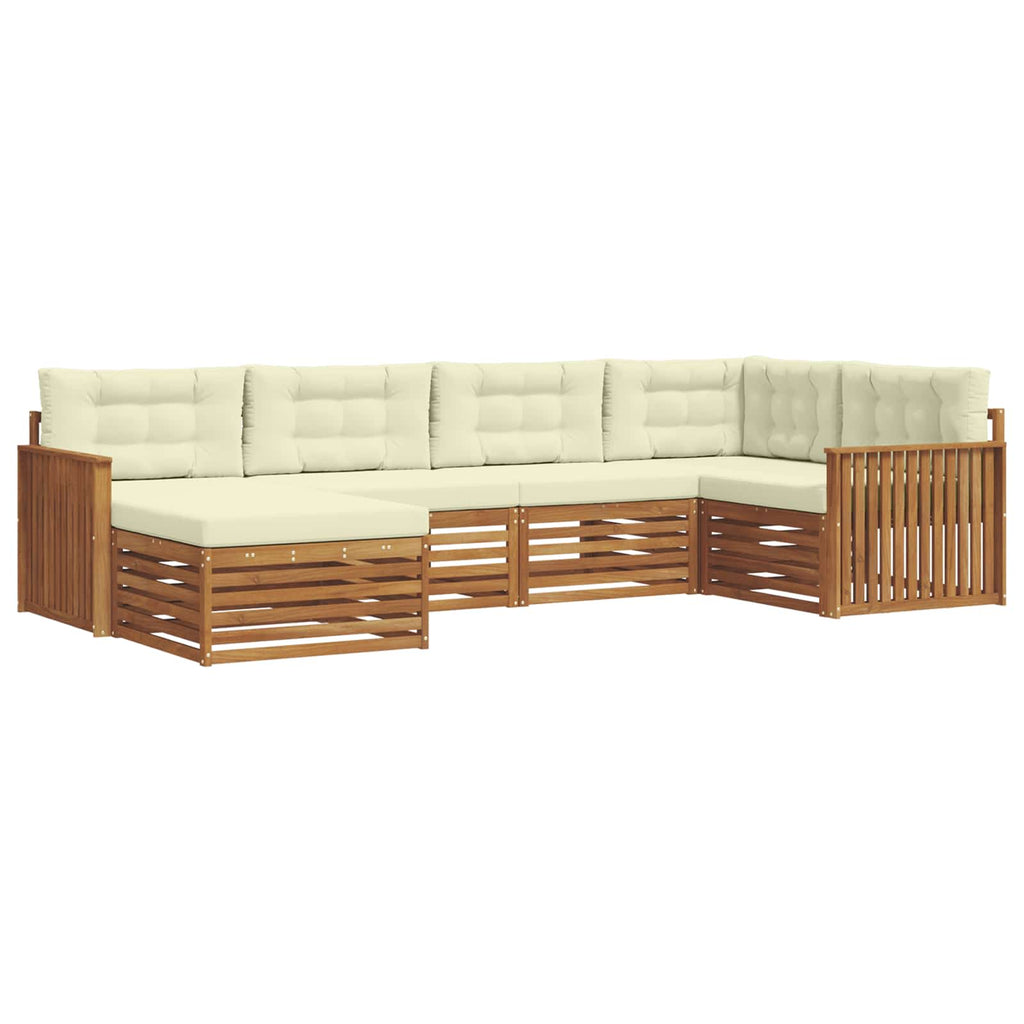 Outdoor-Sofagarnitur mit Kissen 6 pcs Natur und Creme
