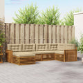 Outdoor-Sofagarnitur mit Kissen 6 pcs Natur und Beige