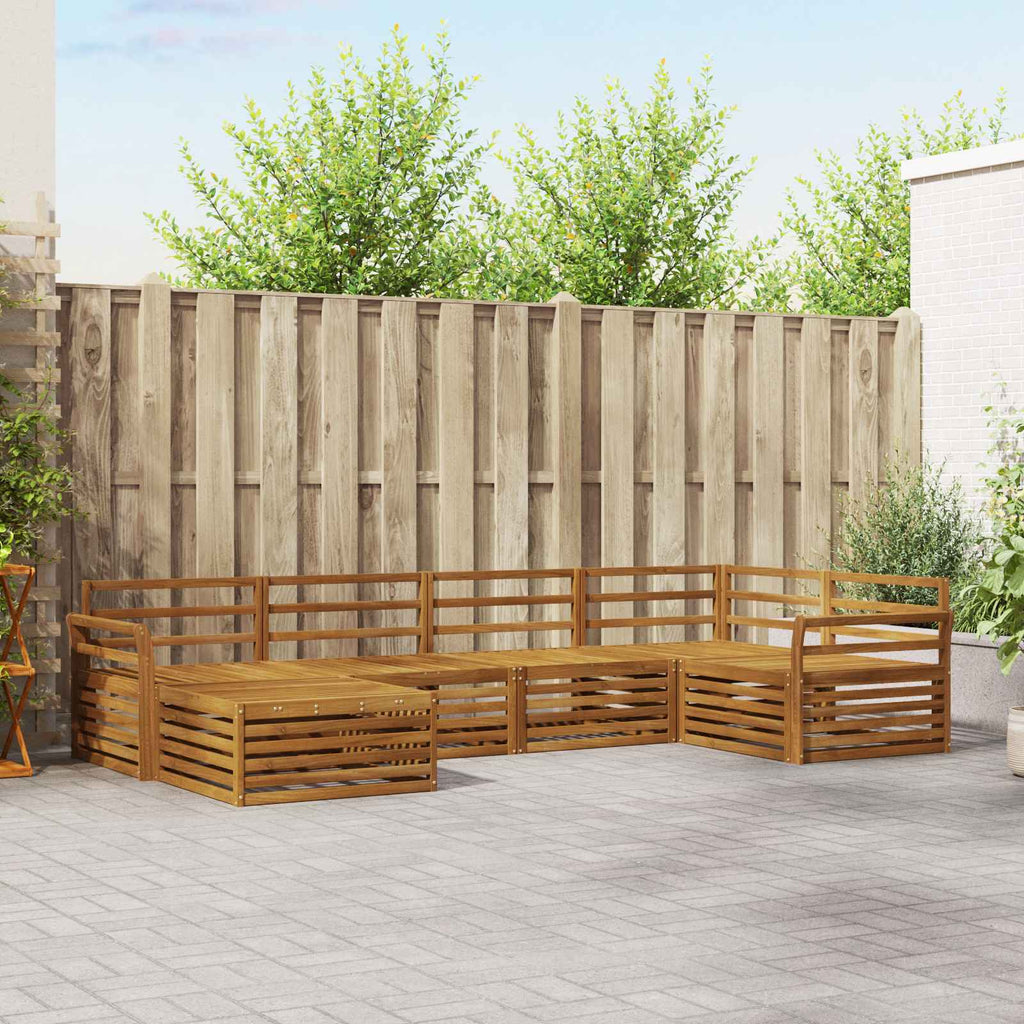 Outdoor-Sofagarnitur 6 pcs Natur Massivholz Akazie