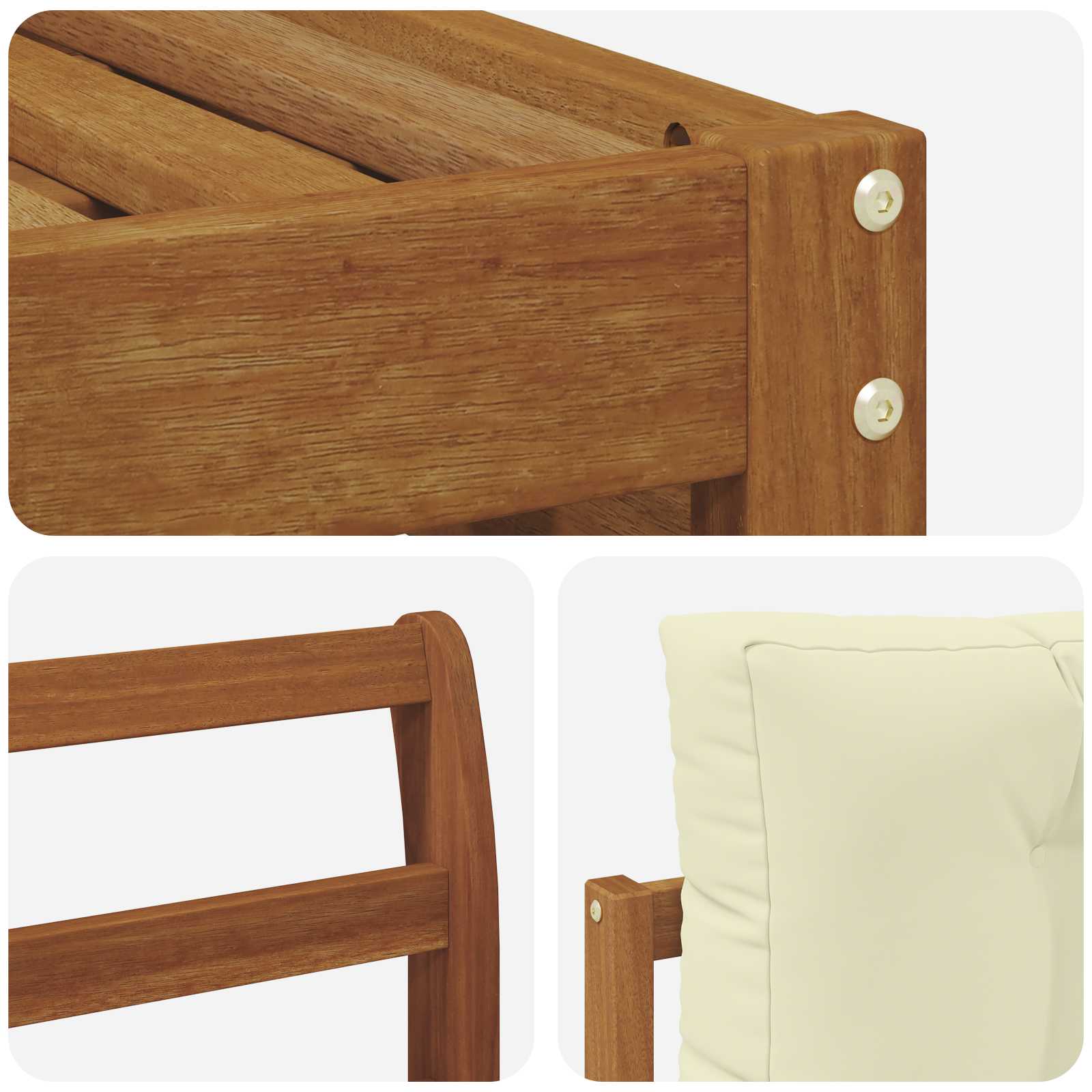 Outdoor-Sofagarnitur mit Kissen 6 pcs Natur und Creme
