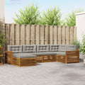 Outdoor-Sofagarnitur mit Kissen 6 pcs Natürlich und Hellgrau