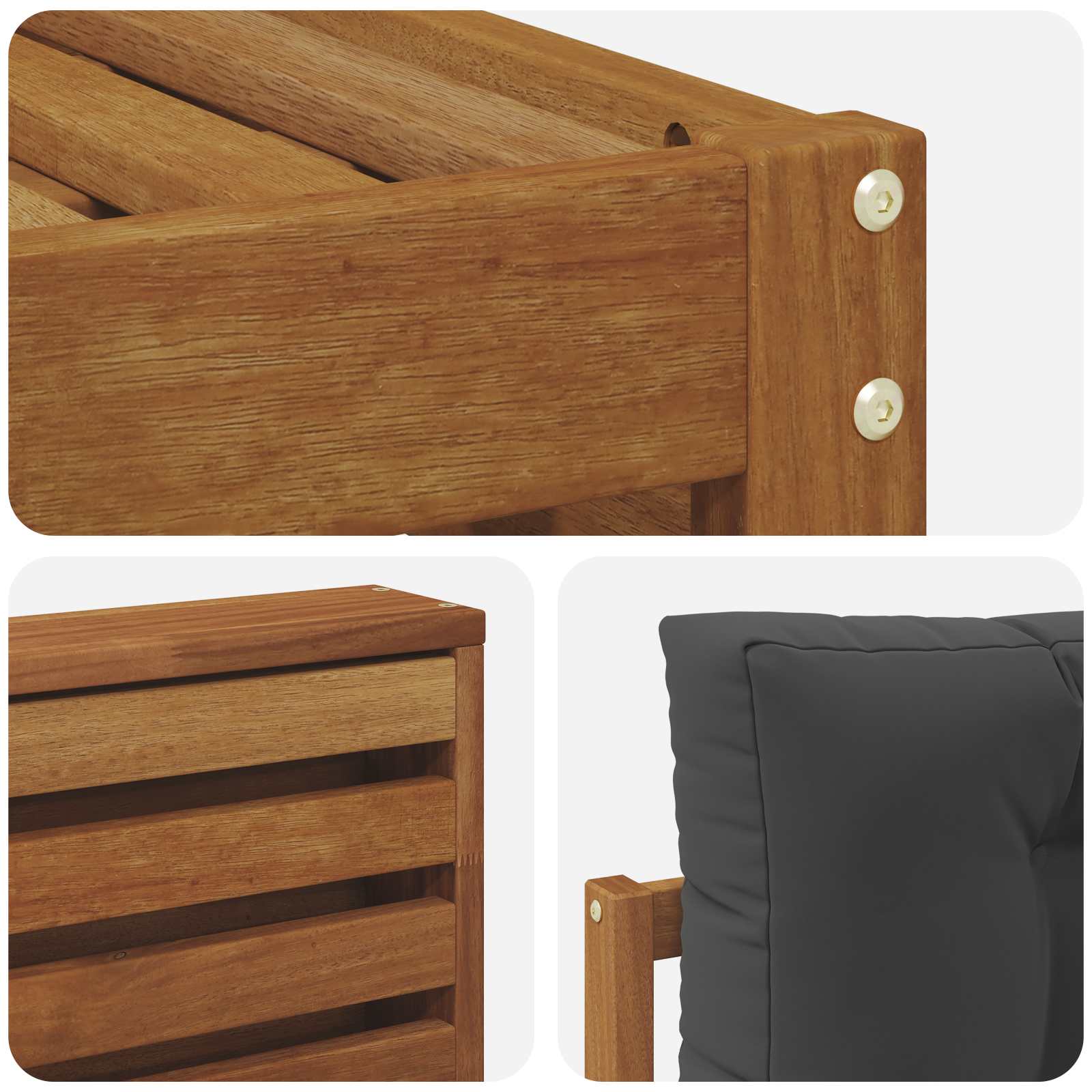 Outdoor-Sofagarnitur mit Kissen 6 pcs Natur und Anthrazit