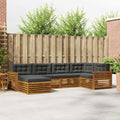 Outdoor-Sofagarnitur mit Kissen 6 pcs Natur und Anthrazit