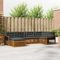 Outdoor-Sofagarnitur mit Kissen 6 pcs Natur und Anthrazit