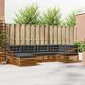 Outdoor-Sofagarnitur mit Kissen 6 pcs Natur und Anthrazit
