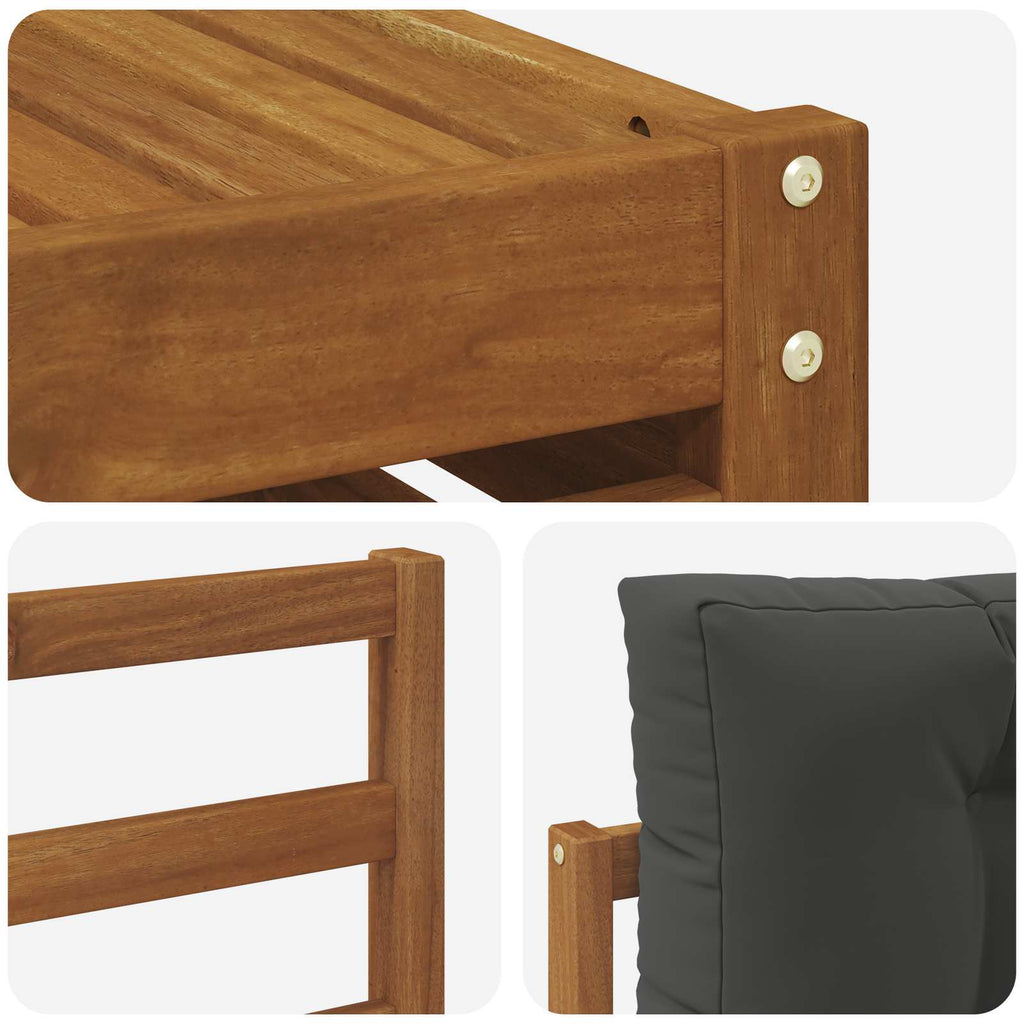 Outdoor-Sofagarnitur mit Kissen 7 pcs Natur und Anthrazit