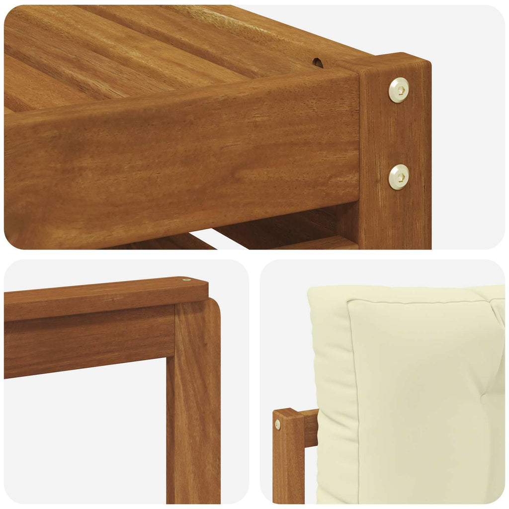 Outdoor-Sofagarnitur mit Kissen 7 pcs Natur und Creme
