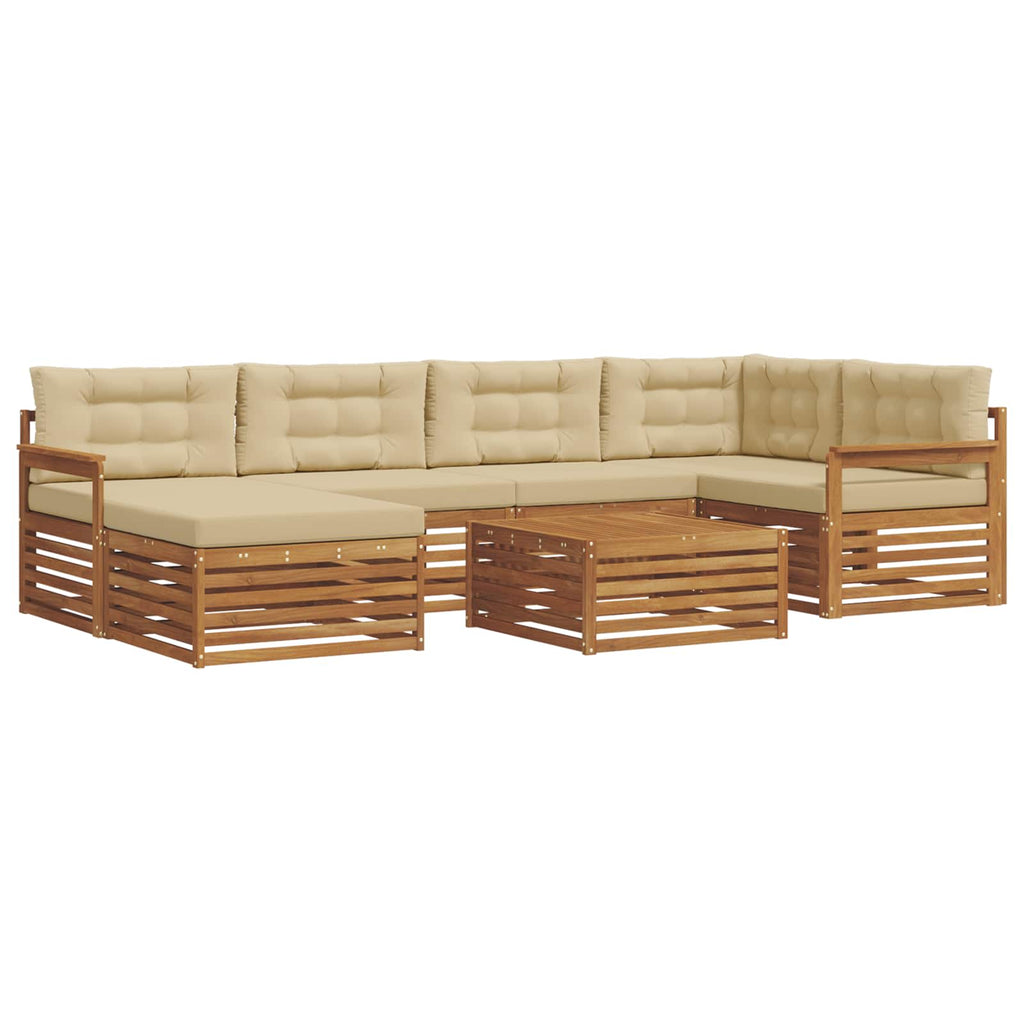Outdoor-Sofagarnitur mit Kissen 7 pcs Natur und Beige