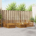 Outdoor-Sofagarnitur 7 pcs Natur Massivholz Akazie