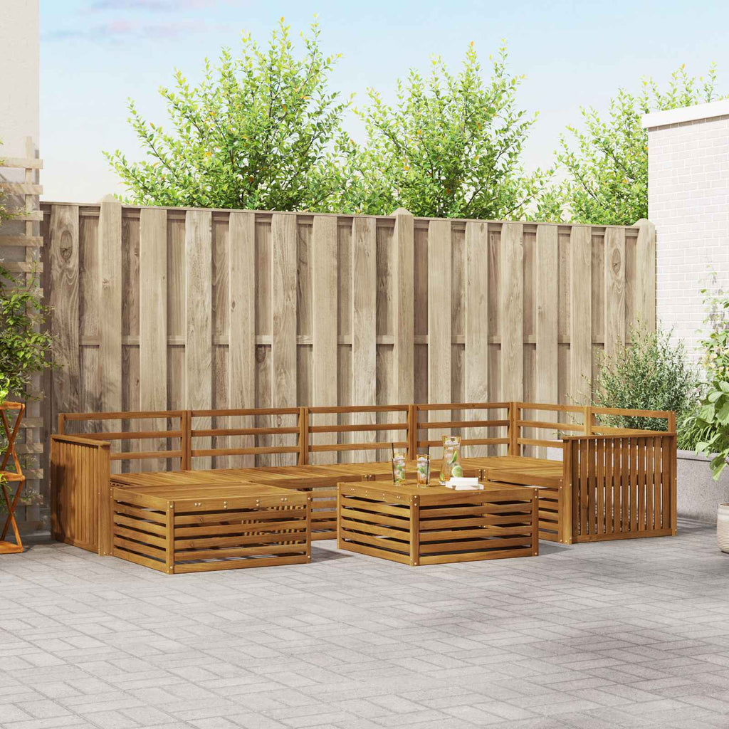 Outdoor-Sofagarnitur 7 pcs Natur Massivholz Akazie