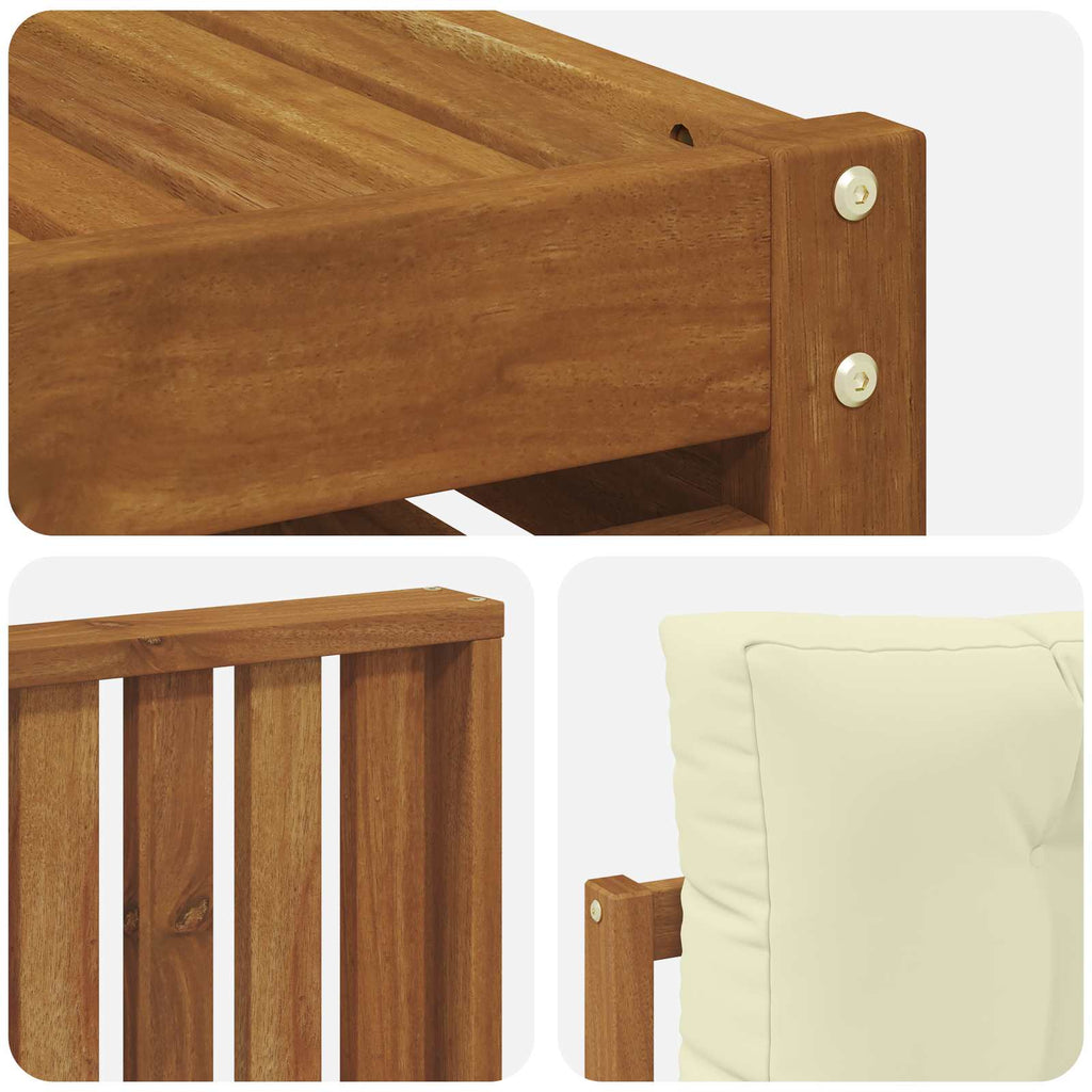Outdoor-Sofagarnitur mit Kissen 7 pcs Natur und Creme