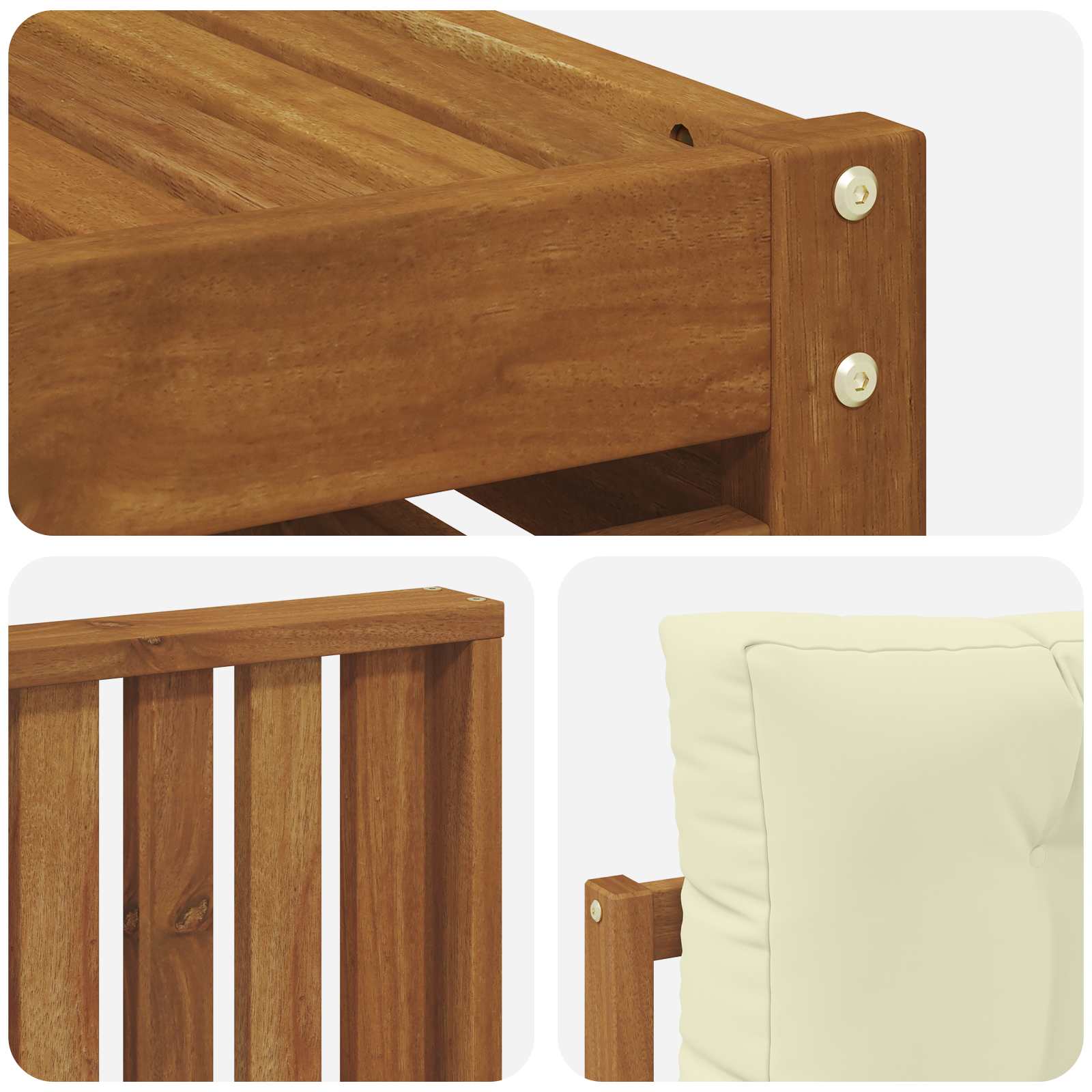 Outdoor-Sofagarnitur mit Kissen 7 pcs Natur und Creme