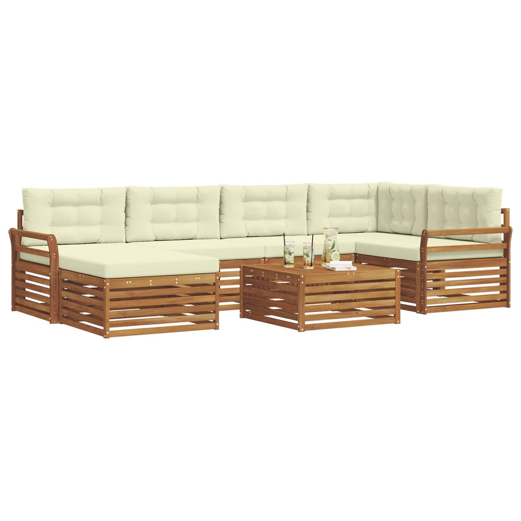 Outdoor-Sofagarnitur mit Kissen 7 pcs Natur und Creme