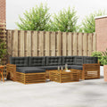 Outdoor-Sofagarnitur mit Kissen 7 pcs Natur und Anthrazit