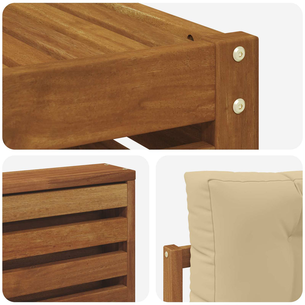 Outdoor-Sofagarnitur mit Kissen 7 pcs Natur und Beige