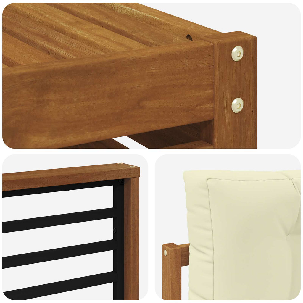 Outdoor-Sofagarnitur mit Kissen 7 pcs Natur und Creme