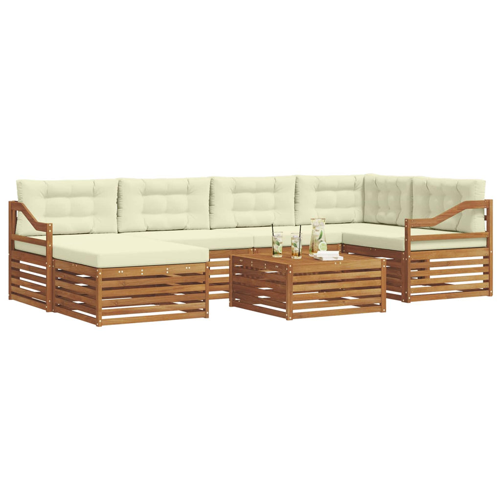 Outdoor-Sofagarnitur mit Kissen 7 pcs Natur und Creme