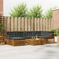 Outdoor-Sofagarnitur mit Kissen 7 pcs Natur und Anthrazit