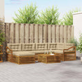 Outdoor-Sofagarnitur mit Kissen 7 pcs Natur und Beige