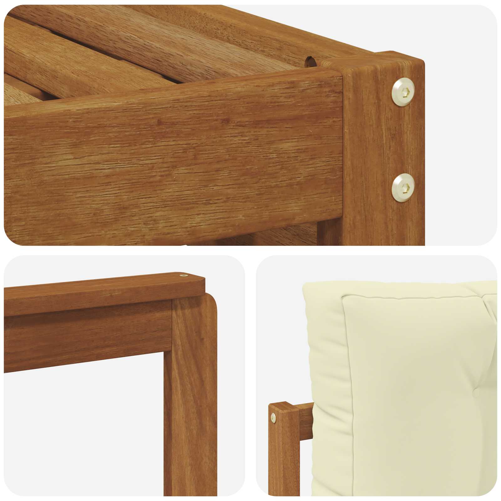 Outdoor-Sofagarnitur mit Kissen 7 pcs Natur und Creme