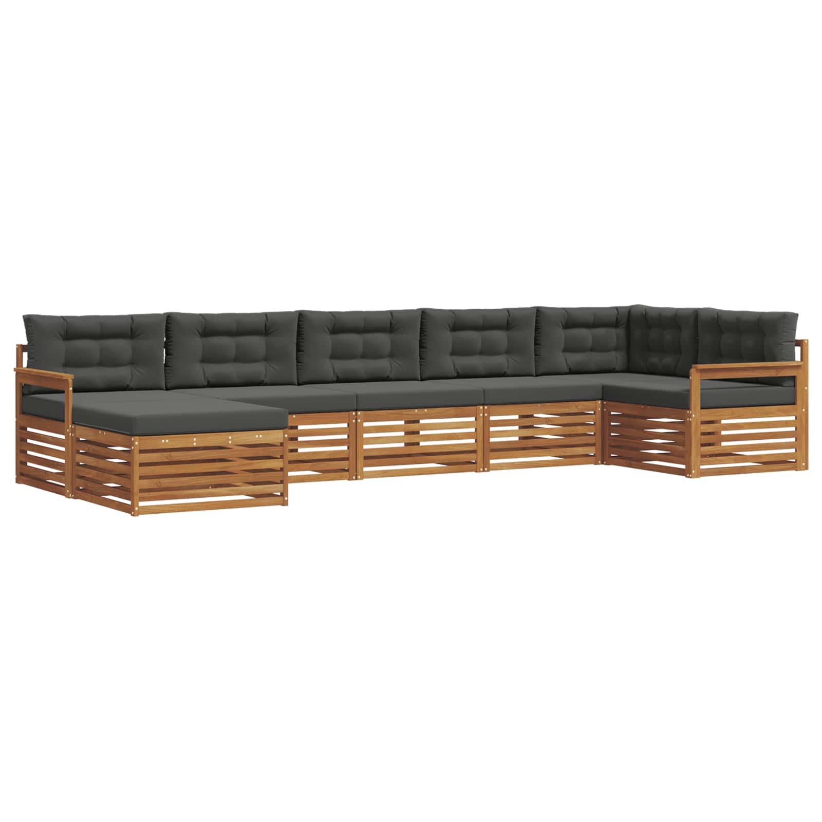 Outdoor-Sofagarnitur mit Kissen 7 pcs Natur und Anthrazit