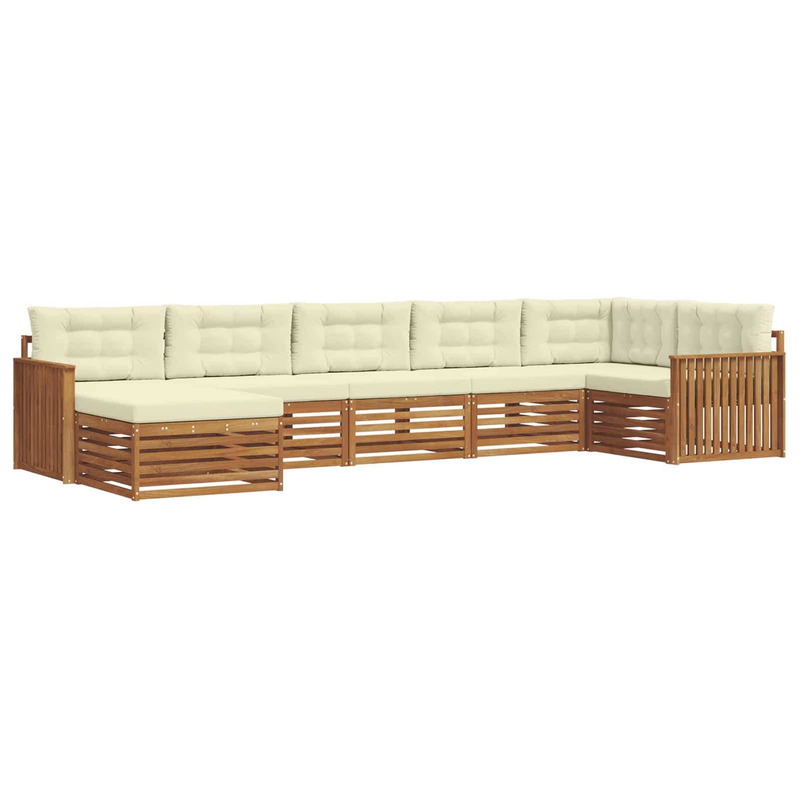 Outdoor-Sofagarnitur mit Kissen 7 pcs Natur und Creme