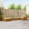 Outdoor-Sofagarnitur mit Kissen 7 pcs Natur und Beige