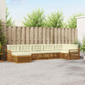 Outdoor-Sofagarnitur mit Kissen 7 pcs Natur und Creme