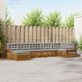 Outdoor-Sofagarnitur mit Kissen 7 pcs Natürlich und Hellgrau