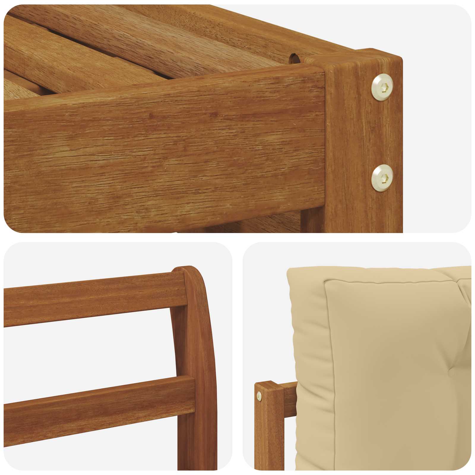 Outdoor-Sofagarnitur mit Kissen 7 pcs Natur und Beige