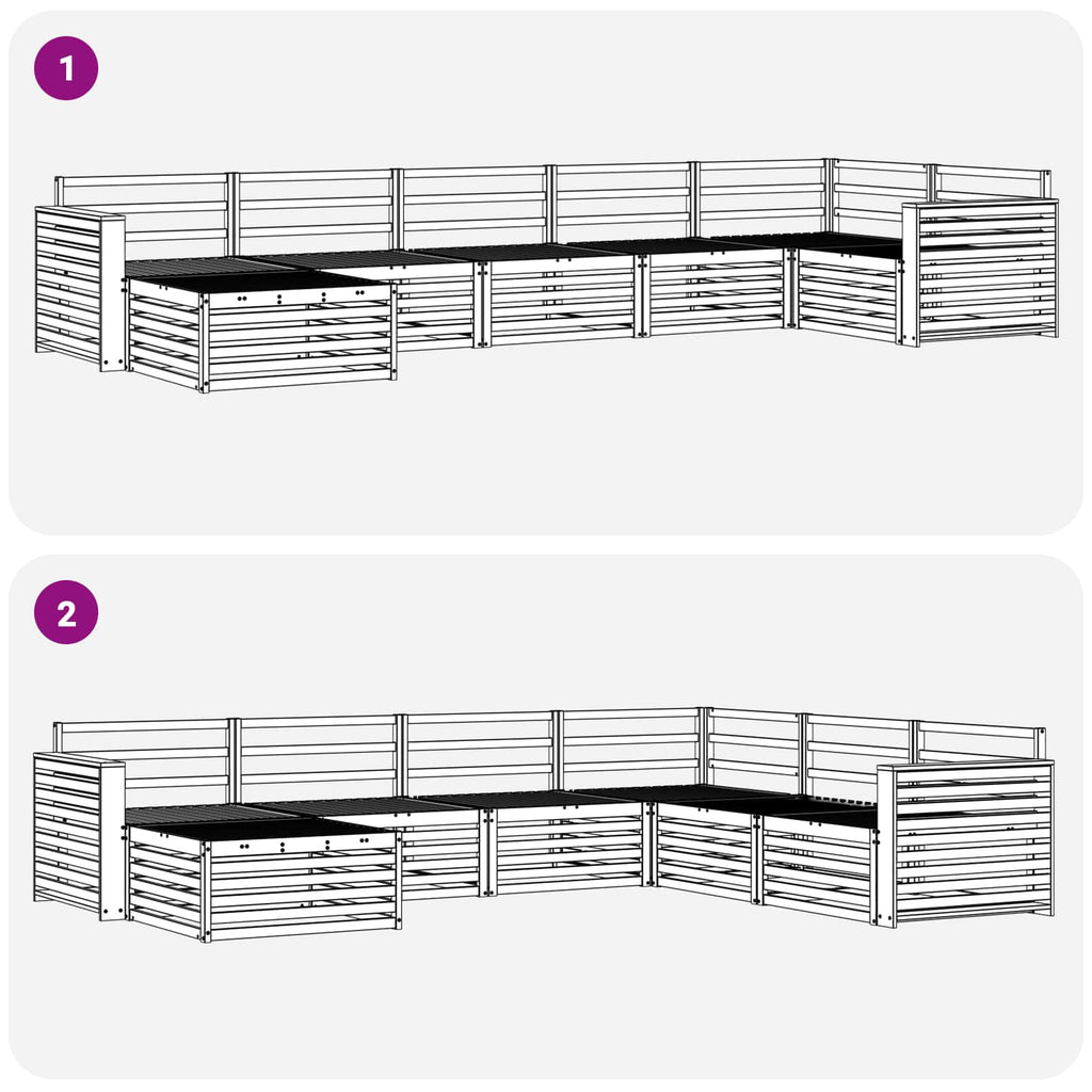 Outdoor-Sofagarnitur 7 pcs Natur