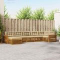 Outdoor-Sofagarnitur mit Kissen 7 pcs Natur und Beige