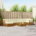 Outdoor-Sofagarnitur mit Kissen 8 pcs Natur und Creme