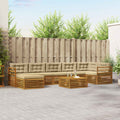 Outdoor-Sofagarnitur mit Kissen 8 pcs Natur und Beige